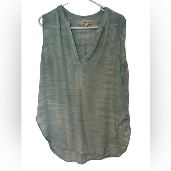 Cloth & Stone Anthropologie Sleeveless Semi Sheer Rayon Split Neck Tunic L - Picture 12 of 12